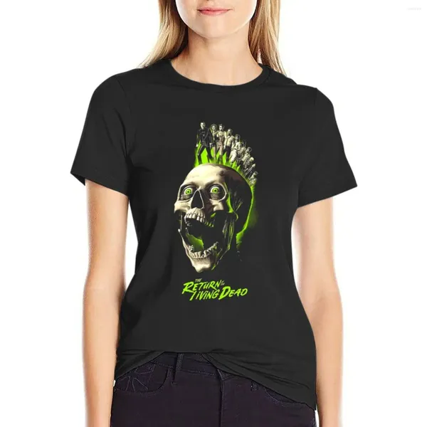 Polos femininos O retorno do filme de Deadhorror T-shirt coreano Moda de moda fofa vestido feminino para mulheres plus size