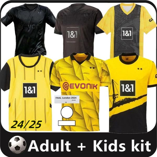 24 25 110a maglie di calcio Dortmund Borussia 2023 2024 Finals Player Shirt Football Sancho Reus Bellingham Hummels Reyna Brandt Men Kit Kit