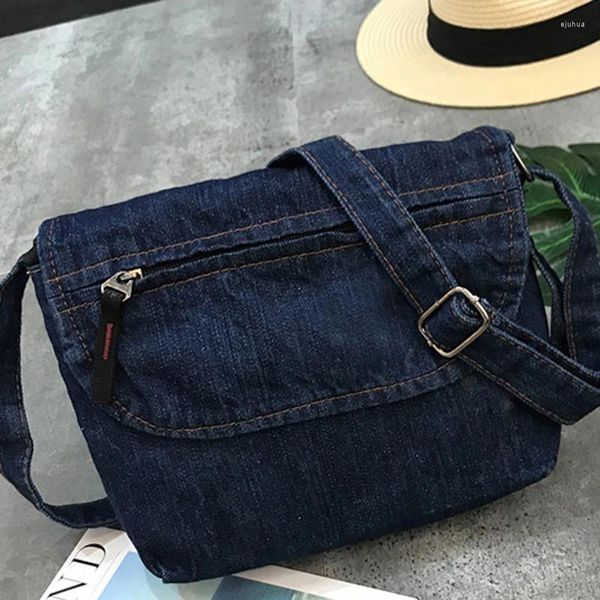 Bag Fashion Vintage Jeans Flap einfache Denim Frauen Taschen Handtaschen Crossbody Messenger Geldbeutel Schulter