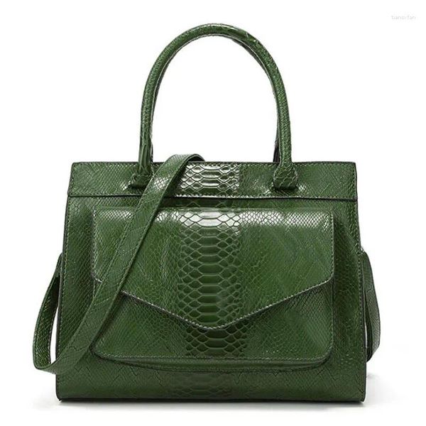 Umhängetaschen PU Leder Handtaschen Frauen Taschen Hochwertige lässige weibliche Schlangentuch Vintage Damen große Kapazität Bolsos