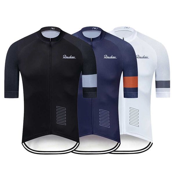 Fans Tops Tees Herren Radsport Jersey Raudax Classic Black Racing Top Kurzärmelbekleidung Sommerkleidung Q240511