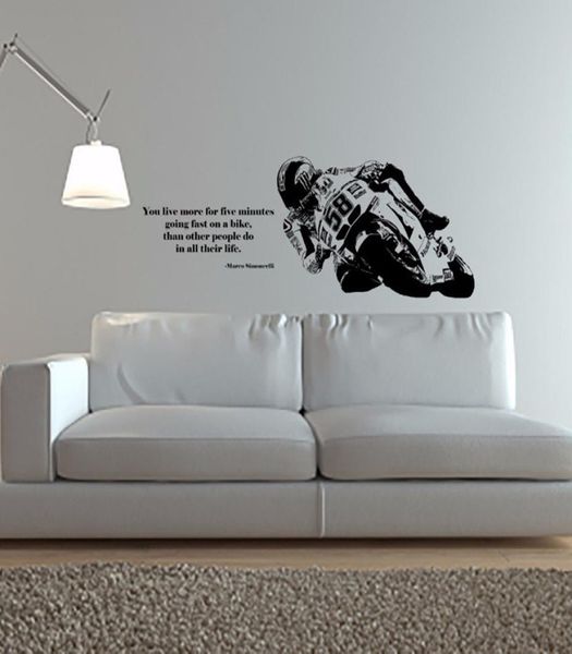 Decal muro di yoyoyu in vinile arte decorazione per la casa moto motociclette moto decalcomania per bambini decorazione per bambini poster rimovibile ZX019 2103083189465