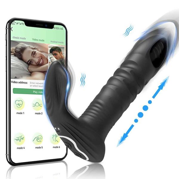 Outros itens de beleza de saúde Bluetooth App Control Emputando vibrador de plugue anal para mulheres Massador masculino Dildo anal ButtPlug adultSex Toys for Men T240510