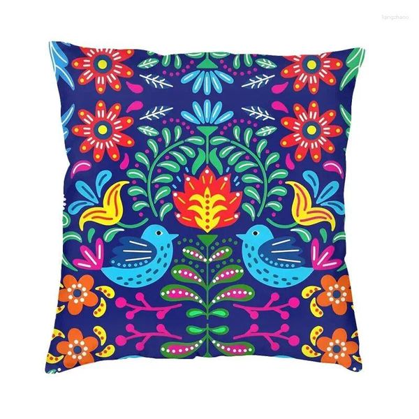 Luxo de luxo de travesseiro Capa de arte floral mexicana para sofá -méxico méxico, sala de estar