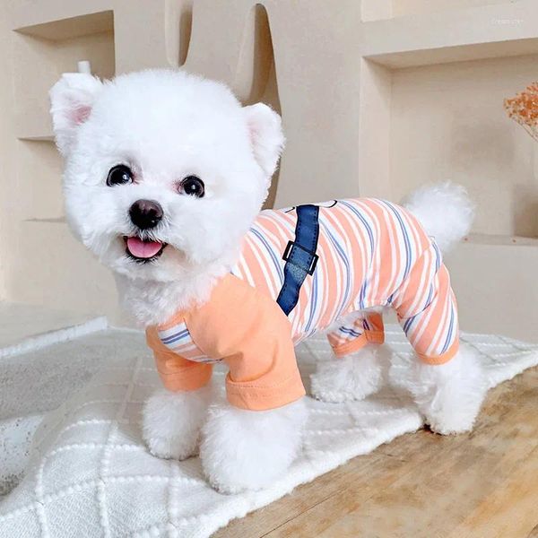 Abbigliamento per cani Pajamas di pagliaccetto a strisce a strisce per cagnolini di cittadini per camicia da camicia da camicia da camicia per la tuta XS XXL Orange Green Trackuit Yorkie Chihuahua Cat