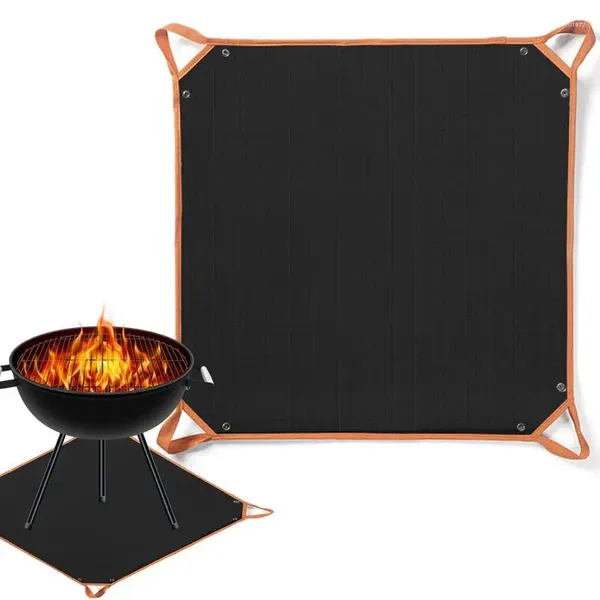 Ferramentas Silicone Fire Pit Mat Grill Deck Protetive Rugs reutilizáveis com maça