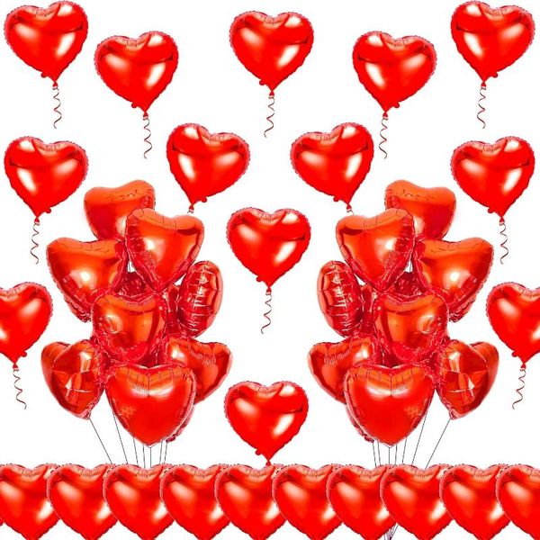 Partydekoration 50pcs 10 Zoll rote Liebe Aluminium Filmballons für Valentinstag Partys Hochzeitszeremonien Werbedekorationen