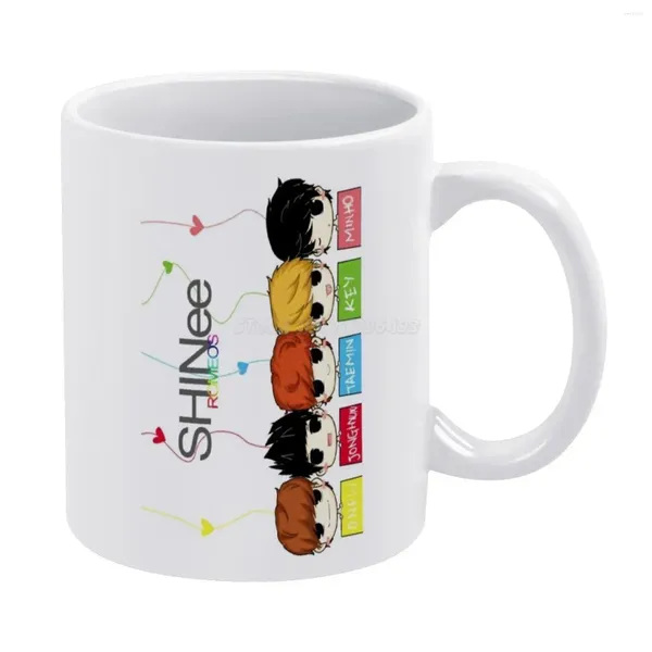 Кружки Shinee White Mug Custom Printed Funny Tea Cup Pired Permonerized Coffee Ommik Case Black Cover Geek Red Green