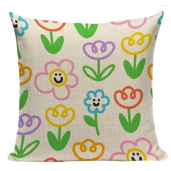Pillow Home Decor Cartunone Dholstery Floral Throw Cuscini divano Flower Covers Flowcase Abstract 45x45 Textile E2205