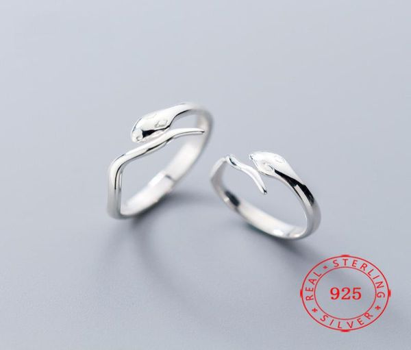 Gioielli anelli animali di tendenza regolabile 925 in argento sterling all'ingrosso donne fatte a mano gioielli da sposa amica serpente siepente 2872801