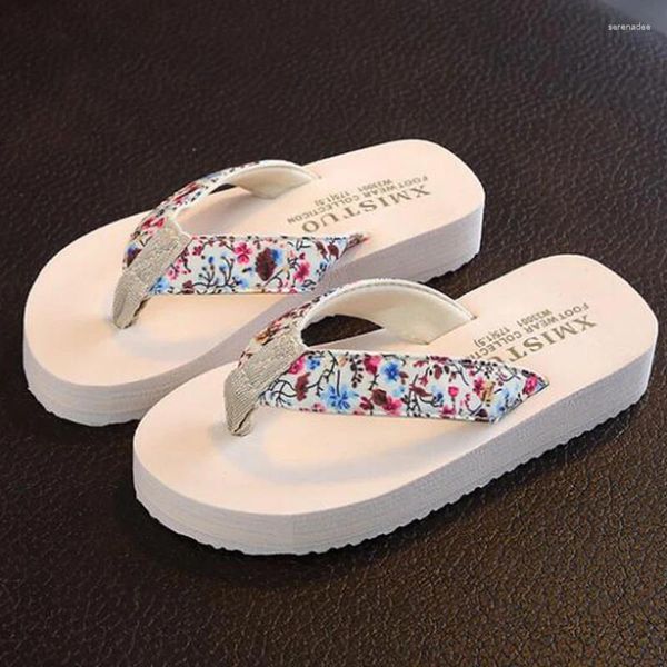 Pantofole ragazze bambini floreali infradito a infradito sandali casual sandali donne scarpe domestiche estate comode bambini s513