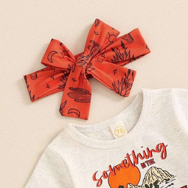 Set di abbigliamento per bambini outfit occidentali per lettere stampa a maniche corte topspellini a finitura cortometrali per culo da 2 pezzi set