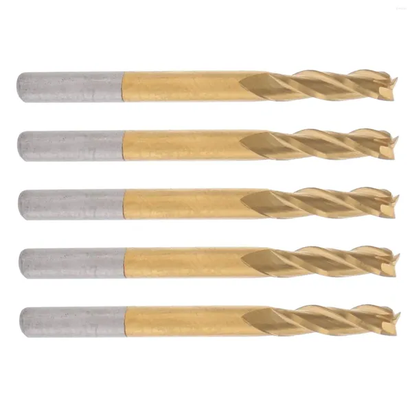5pcs 3 flautas de moagem de aço de aço ajuste eixo redondo 3,175 x x12 40 40