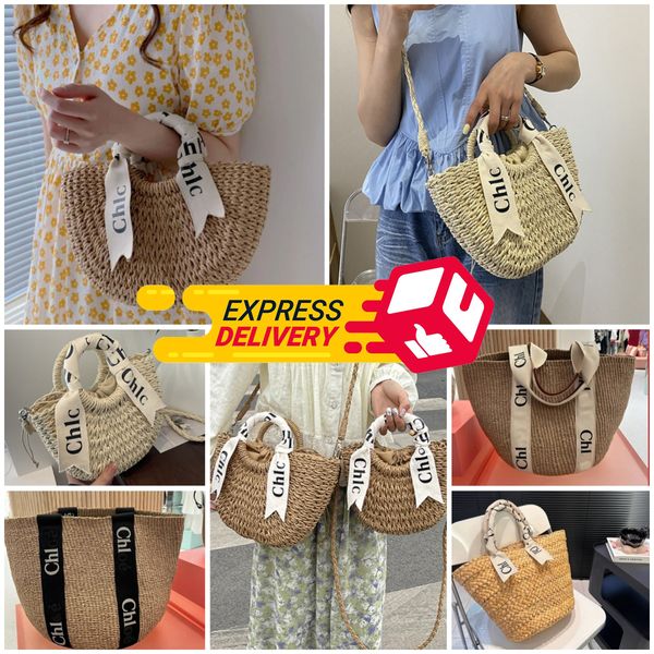 Солома Tote Beach Bags Raffias Woody Basket Designer Bag Роскошная сумочка вязание крючко