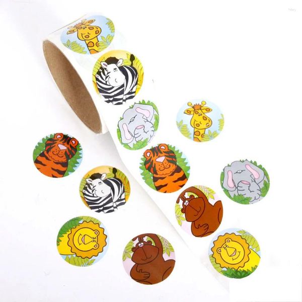 Wrap regalo 100pcs zoo animale arrotondati arrotondati carini etichetta etichetta etichetta per bambini scrapbooking per studenti di naptop per notebook