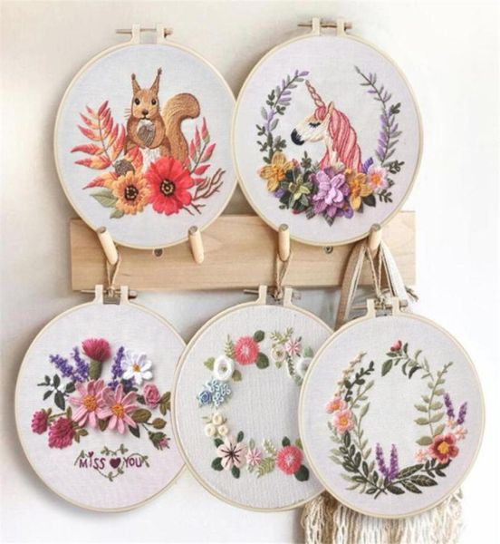 Nuova arti Kit di ricamo a cerchio di arti da ricamo ricami Kits Cross -Stitch Kit Camitch Kits per arte da cucito artistico fai -da -te per principianti 7453305