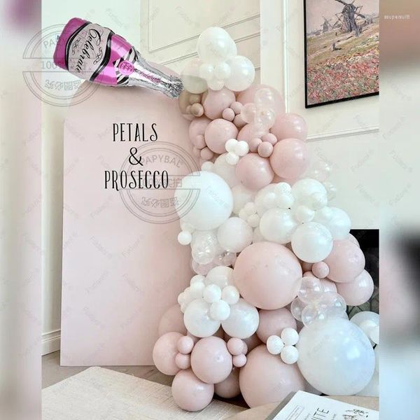 Decoração de festa 66pcs Balão adulto Balão rosa Bola de látex Conjunto de vinhos Decors de aniversário do estilo de garrafa de vinho