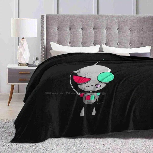 Decken gir kreatives Design komfortable warme Flanelldecke Invader Zim Cartoon Roboter und