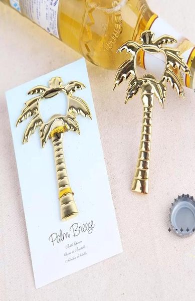 Hrome Breeze Hrome Opener Goldcolor Metal Coconut Tree Openers Пляж тематические свадебные услуги 9895049