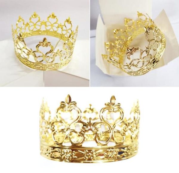 1pc Kids Crown Cake Topper Iron Hollow Princess Crown Bolo Topper Decoração Ornamentos para Festas de Festa de Aniversário8362218