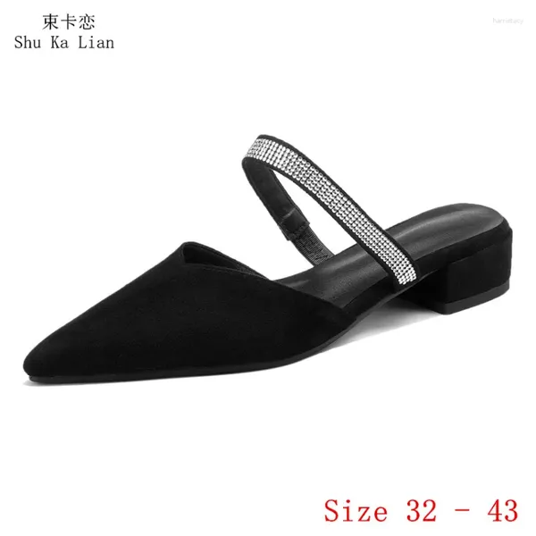 Lässige Schuhe Low -Med -Absätze Frauen Oxfords Brogue Slingbacks Frau kleiner Plus Größe 32 - 43