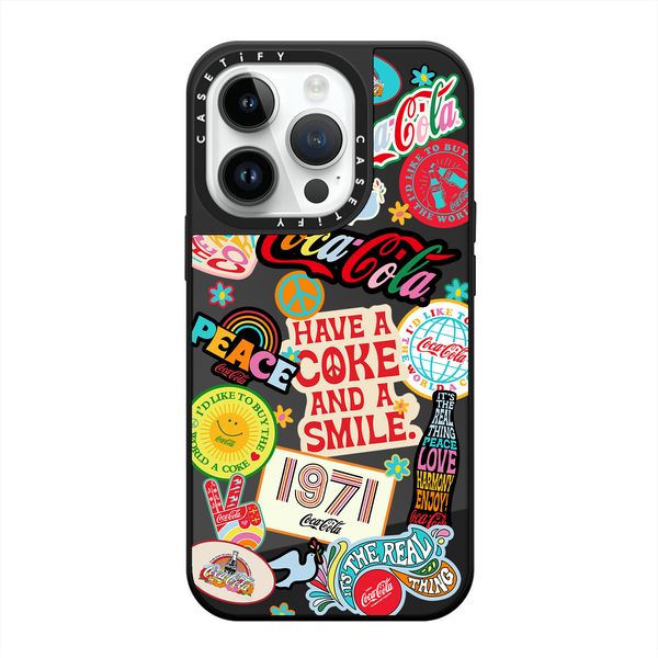 CaSetify -Telefonkoffer Mirror Cola Sticker Schockdelie -Handy -Hülle für iPhone 11 12 13 14 15 plus Pro Max Soft TPU Schutz Telefonabdeckung für Frauen Girls