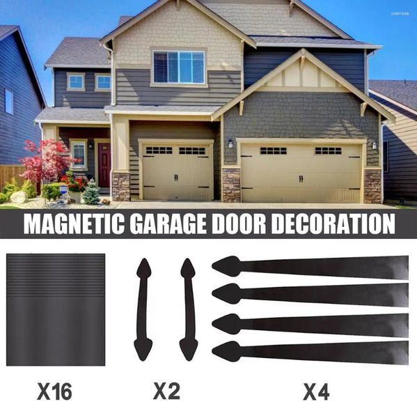 Pencere çıkartmaları 22pcs manyetik sahte kauçuk garaj kapısı UV koruma kayış menteşeleri sap çıkarma ev dekoratif filmler