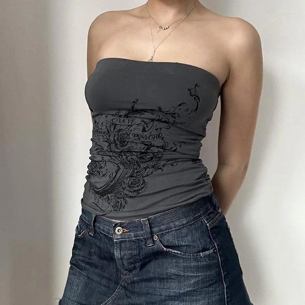 Tanks da donna vestiti ropa coquette anni '90 camicia vintage grunge colture corsetto trash camiseta giapponese stile anni 2000 y2k per donne top estate gyaru
