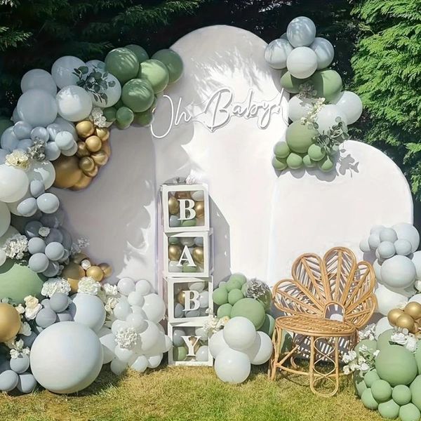 Decoração de festa Branco Double -Sidlaided Wedding Arch Support Support Birthday Dome Background Cober sem moldura 1 peça