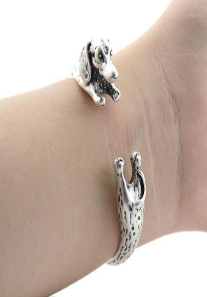 Bangle Vintage Silver Color Dachshund Bangles Boho Dog Love Bracelet Bracelet Femme Пара браслеты для женщин мужские ювелирные украшения Рождество 7756610