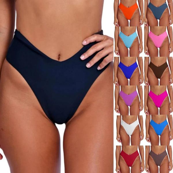 Menas de banho feminina Bikini Bottom Sexy V Cut High Swimsuit Salieira Testão de banho Bottoms Homens de natação shorts