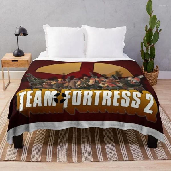 Cobertores Team Fortress 2 Logot Trow Throe Blanket Christmas Decoration Beautifuls Thermals for Travel Moving