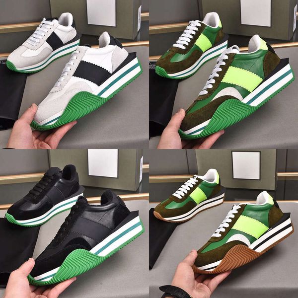 Designer classico maschile scarpe casual nera sport da uomo retrò uomo semplice tendenza design colore design verde senza slip sneakers