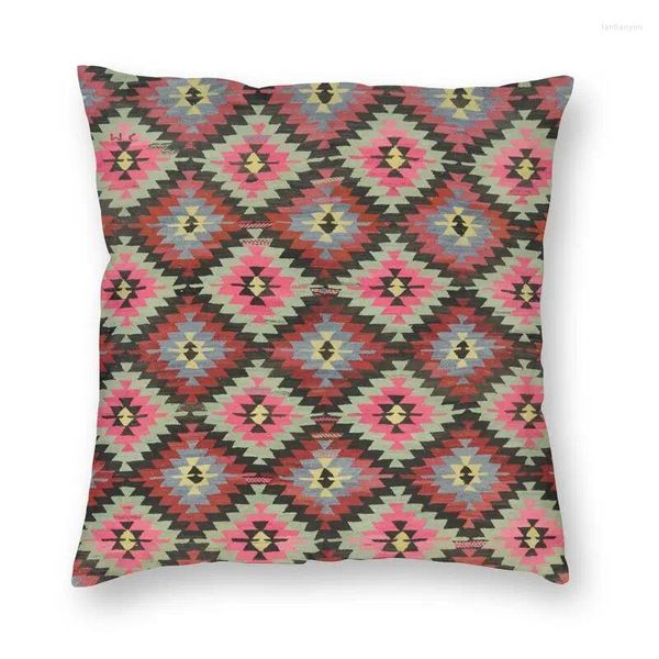 Travesseiro Bohemian Geométrico Diamante Turco Kilim Covers Sofá Decoração de casa Antiga Tribal Arte Étnica Caso Quadrado 45x45