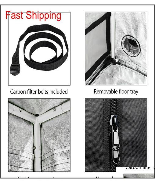 Caixa de estufa hidropônica de tenda de cultivo de plantas internas 12x12x20 com janela para planta Growi qylglw yhpack6725891