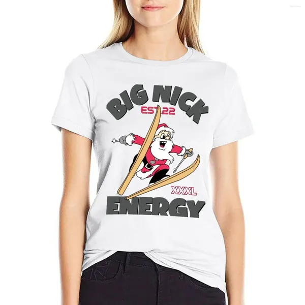 Polos femininos Big Nick Energy T-shirt Manga curta camiseta camiseta de animais para meninas tops mulheres