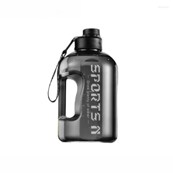 Garrafas de água garrafa de litro com palha grande viagem portátil para treinamento em escala de tempo de fitness sport de fitness bpa grátis