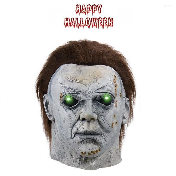 Partyversorgungen Michael Myers Mask Halloween Kills endet Latex Devil Cosplay Mascarillas Horror Face Masken Carnival Helme LED