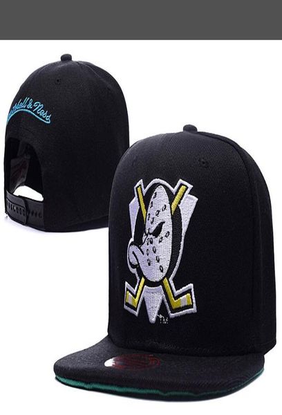 New Men039S Anaheim Mighty Ducks Snapback Hats Team Logo Bordado Esporte Caps de Hóquei de Gelo Ajuste