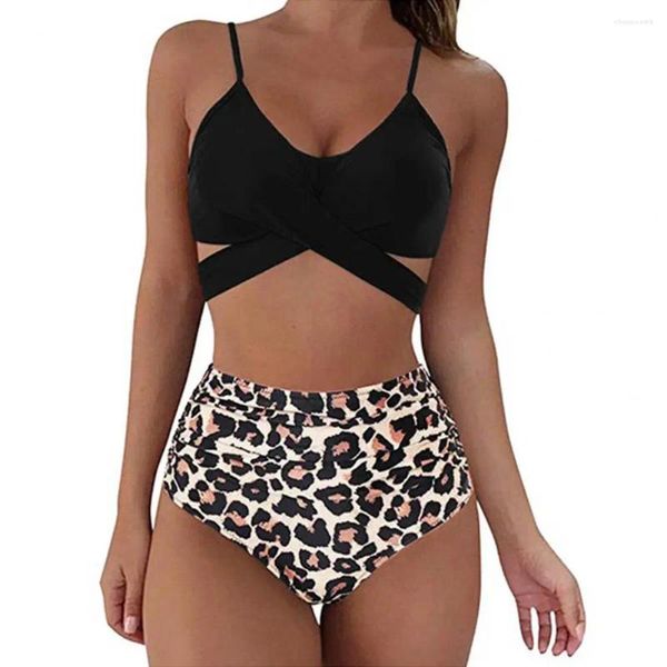 Swimwear femminile Ruuhee Spaghetti Strap Bikinis 2024 High Waist Due pezzi Swimsuit Women Bandage Push Up Micro Bikini