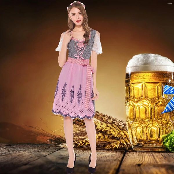 Lässige Kleider Bayeres Bier Mädchen Dirndl Kleid Frauen Deutsch traditionelle Oktoberfest Kostüme Cosplay Carnival Halloween Party Vestidos