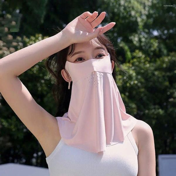 Sciarpe maschera sportiva all'aperto Donne da donna in seta per la protezione estiva di seta per la protezione estiva