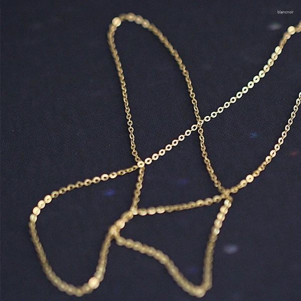 Ketten Real 9k Goldkette Halskette Klassiker einfach O Design reines Au375 für Frauen feines Schmuck Geschenk