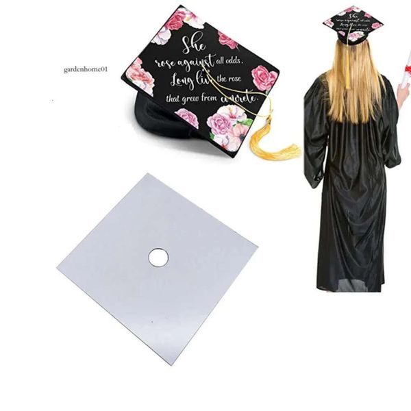 Presente em branco Festa de graduação sublimação mdf tap chapéu de chapéu topper adesivo personalizado photo placa fotográfica adesiva adesiva tampa de borla de tassel decoração de impressão de um lados