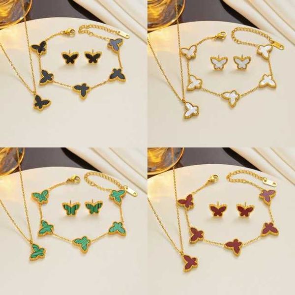 Designer -Halskette Vanca Luxus Goldkette Buntes Schmetterlingsarmband Damen Luxusstil Einfaches und einzigartiges Schale Lucky Butterfly Armband