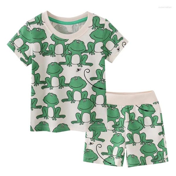 Set di abbigliamento metri saltanti 2-7 t Summer Boys Girls Sust Ten shorts with Animals Stampa Frog Abbigliamento per bambini Cute Kids Wear