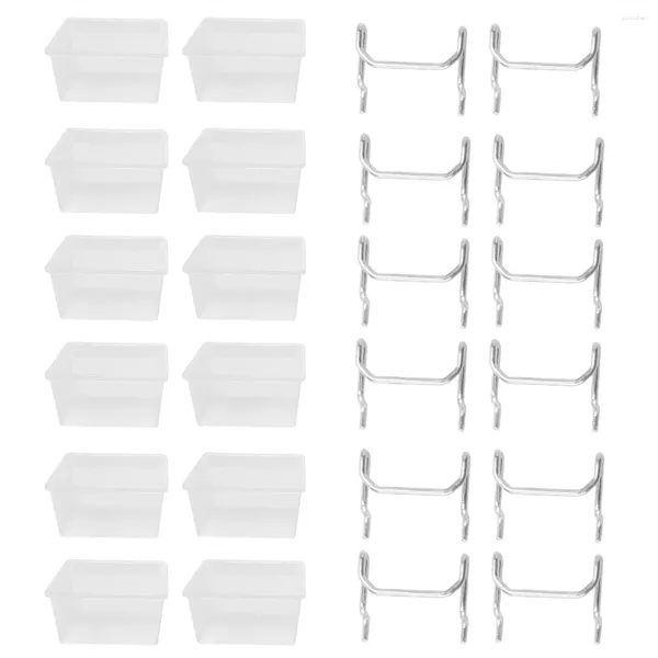 Aufbewahrungsbeutel 12 Stück Pegboard Plastic Bins Kit - mit Hooks Accessoires Workbench -Anpassungen an Peg Board