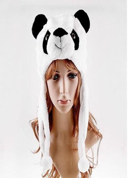 Вечеринка зимняя мультипликация животных панда пушистая плюшевая шляпа милый шап