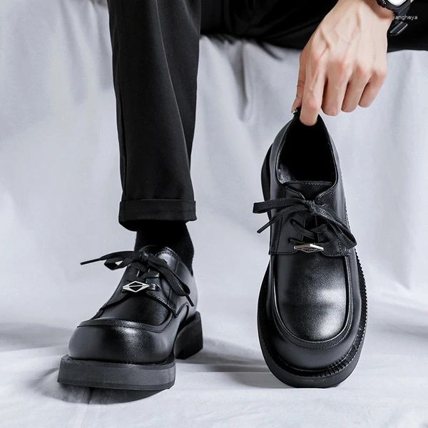 Scarpe casual maschi giapponese siglia spessa lavoro in pelle di alta qualità dimensioni di moda maschi