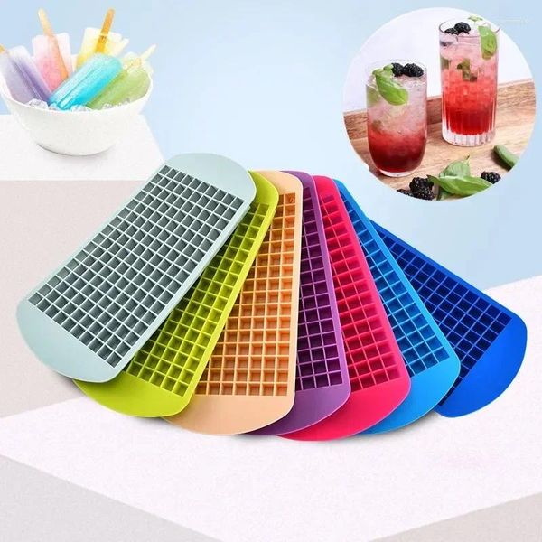 Moldes de cozimento 160 Compartimento Mini Caixa de Gelo Silicone dobrável Casa pequena fabricante de geladeira de molde quadrado